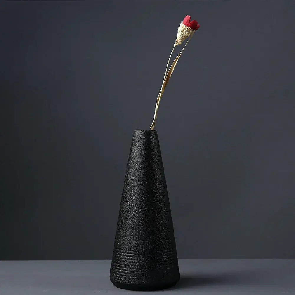 Black Ceramic Japanese Vase