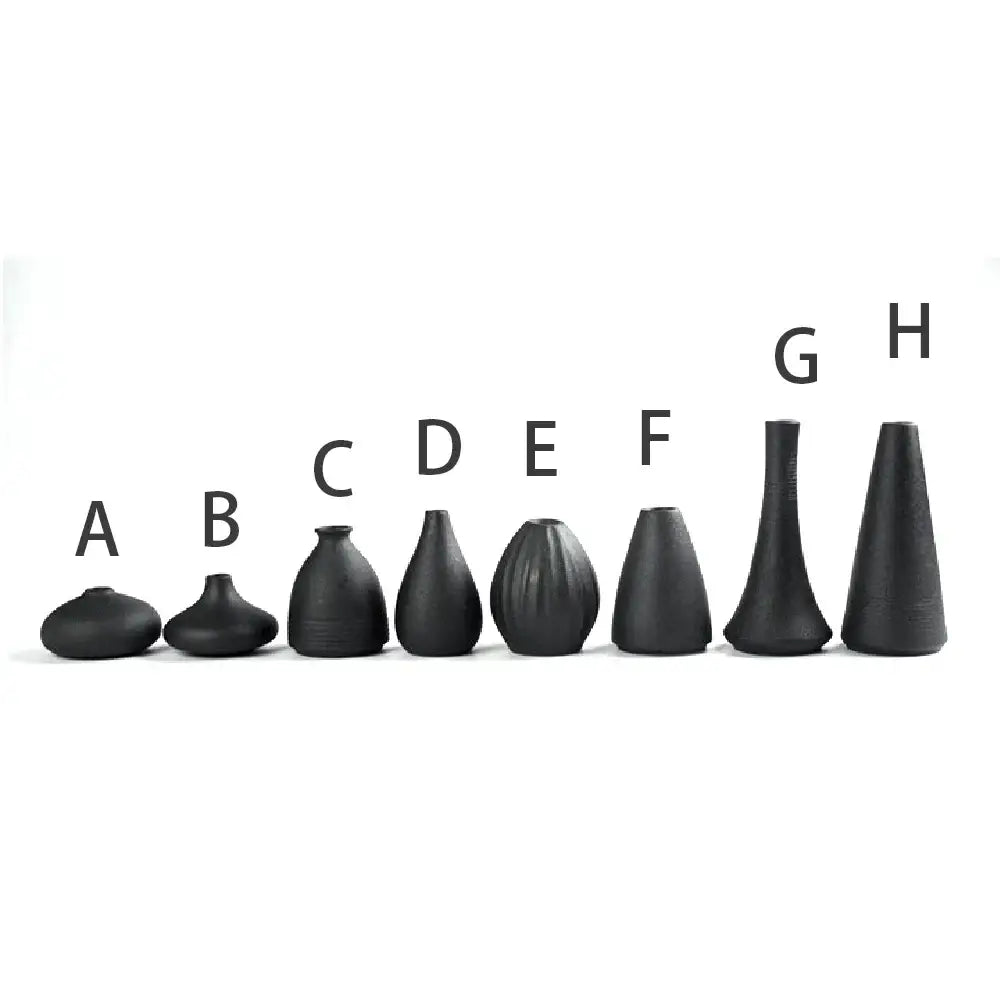 Black Ceramic Japanese Vase
