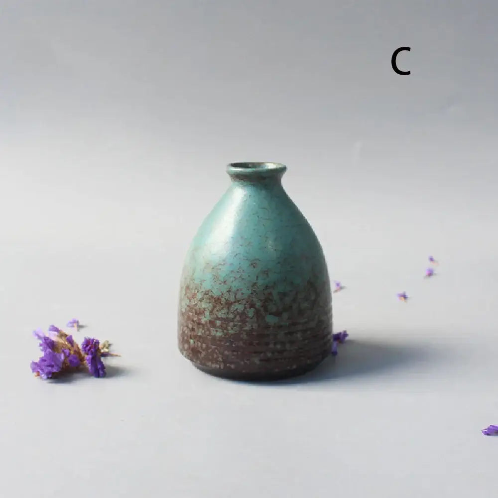 Black Ceramic Japanese Vase