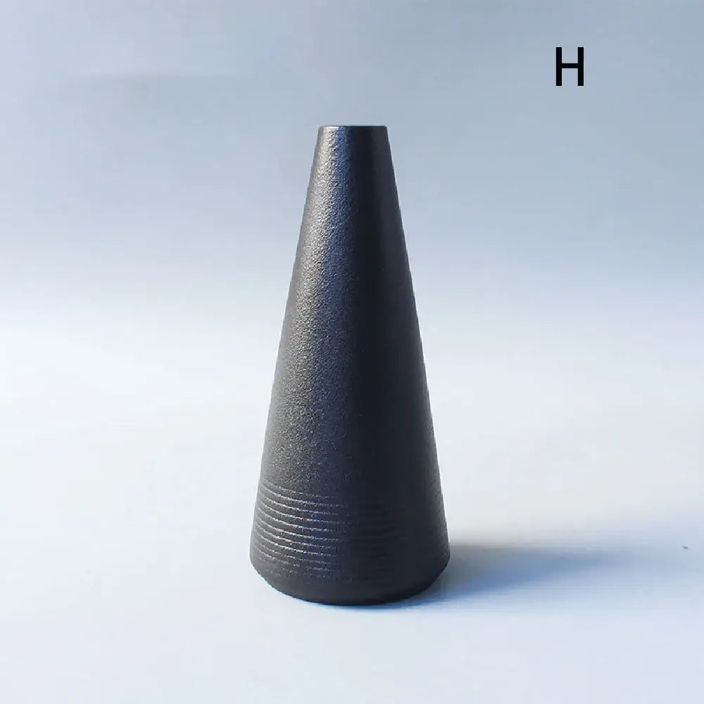 Black Ceramic Japanese Vase