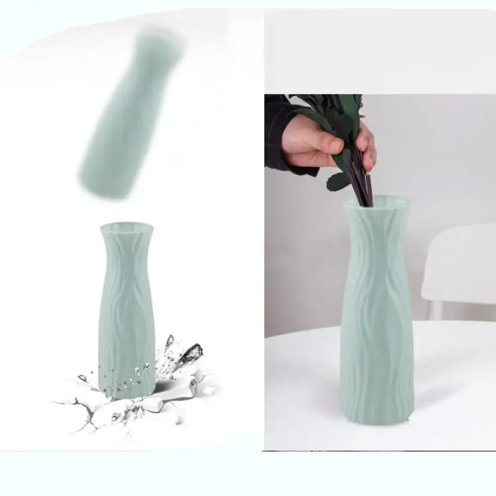 Wavy Plastic Vase Trio