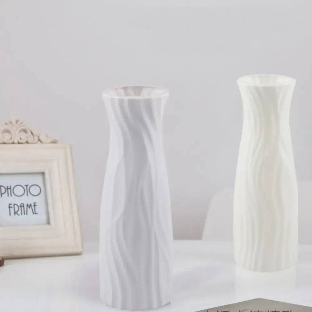 Wavy Plastic Vase Trio