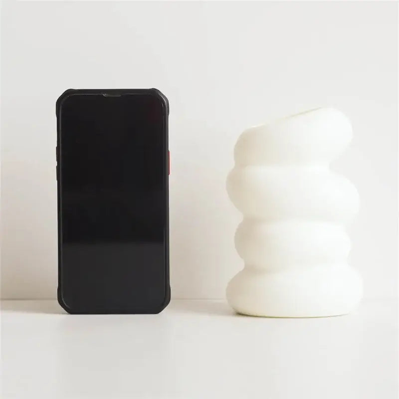 White Spiral Ceramic Vase