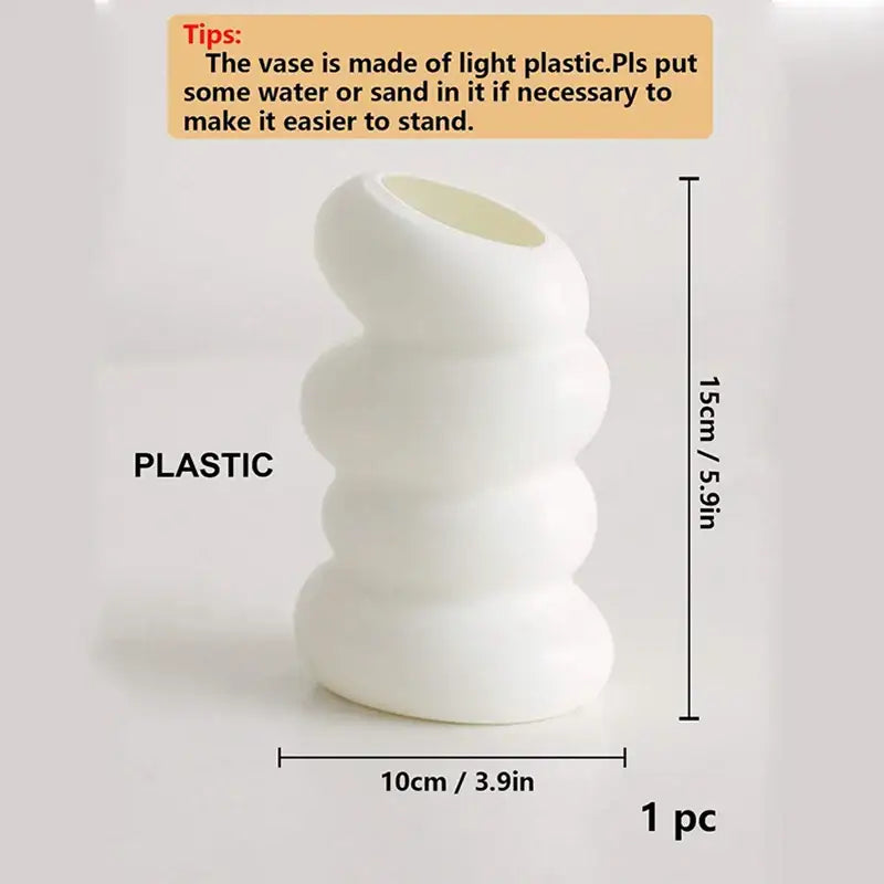White Spiral Ceramic Vase