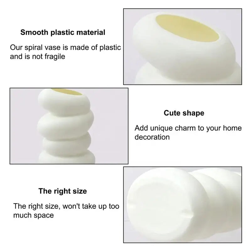 White Spiral Ceramic Vase