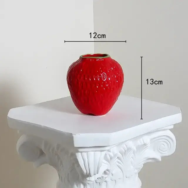 Pink Strawberry Ceramic Vase