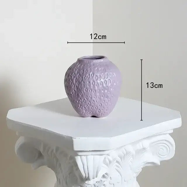 Pink Strawberry Ceramic Vase