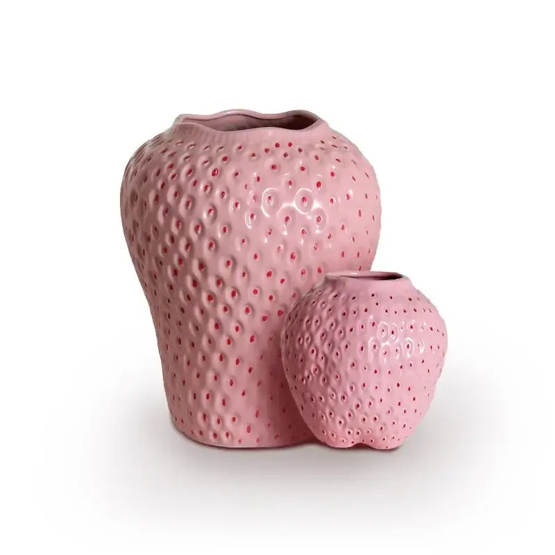 Pink Strawberry Ceramic Vase
