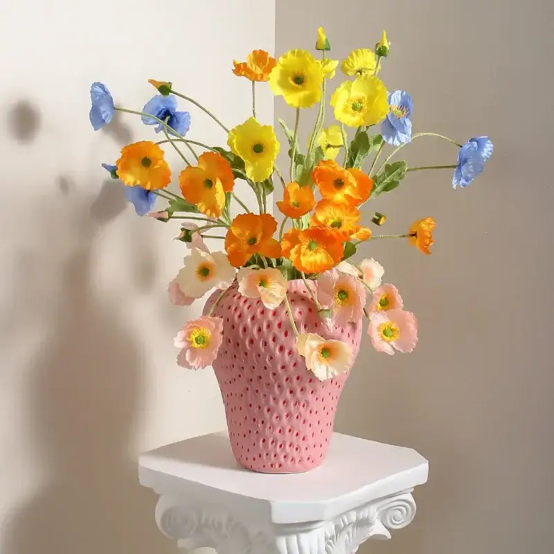 Pink Strawberry Ceramic Vase