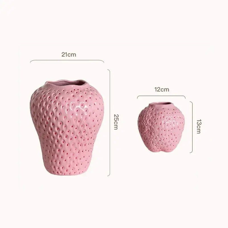 Pink Strawberry Ceramic Vase