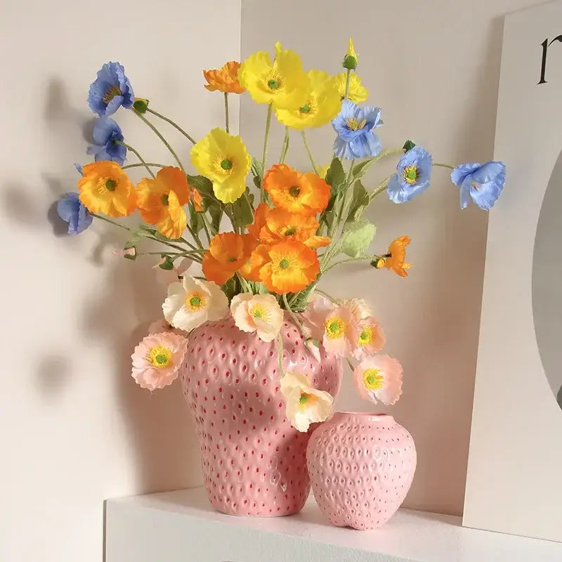 Pink Strawberry Ceramic Vase