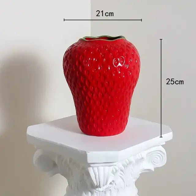 Pink Strawberry Ceramic Vase
