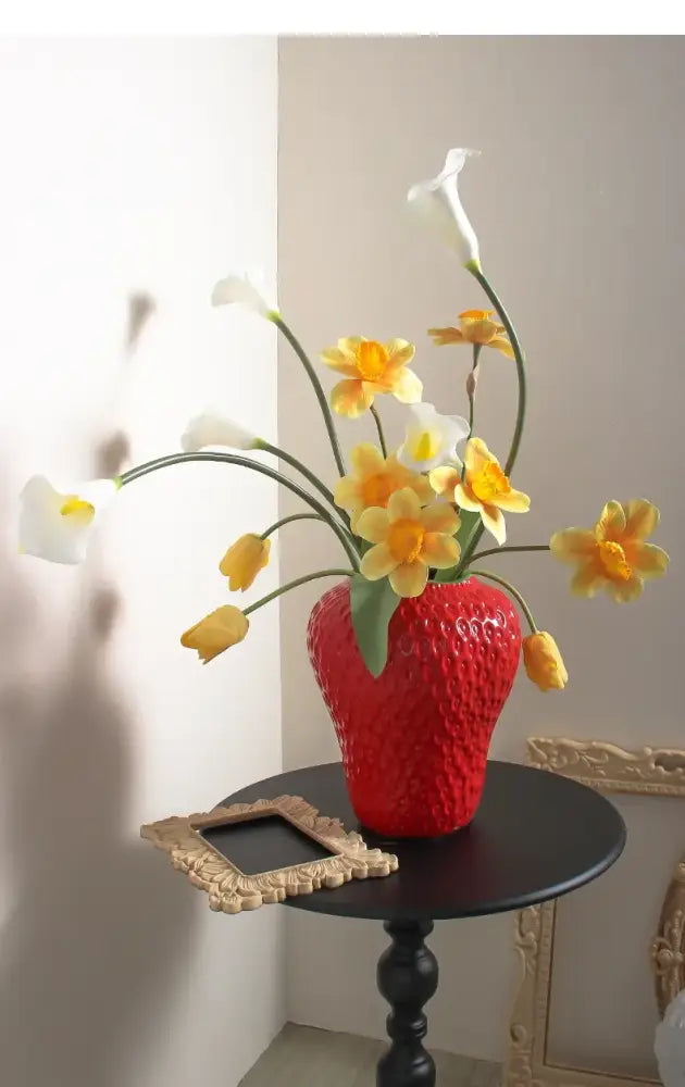 Pink Strawberry Ceramic Vase