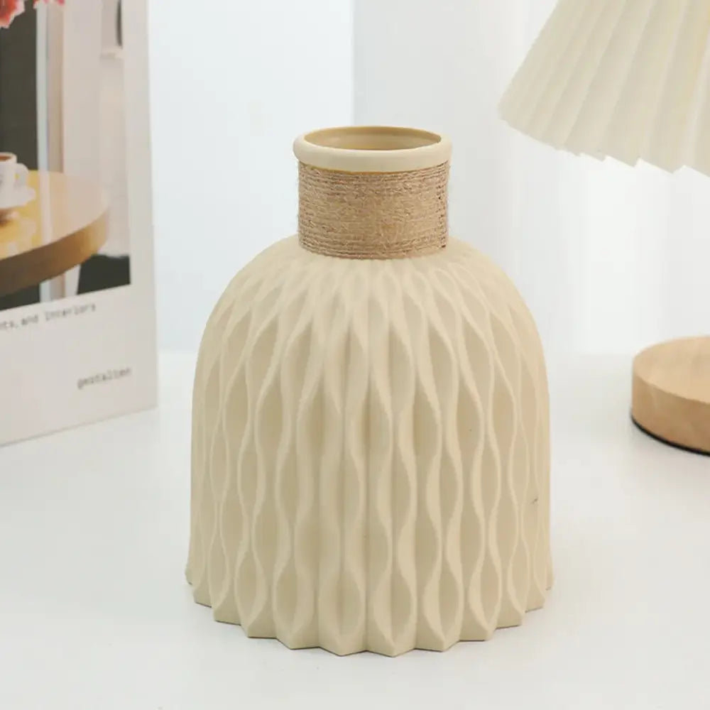 Gray Ripple Plastic Vase