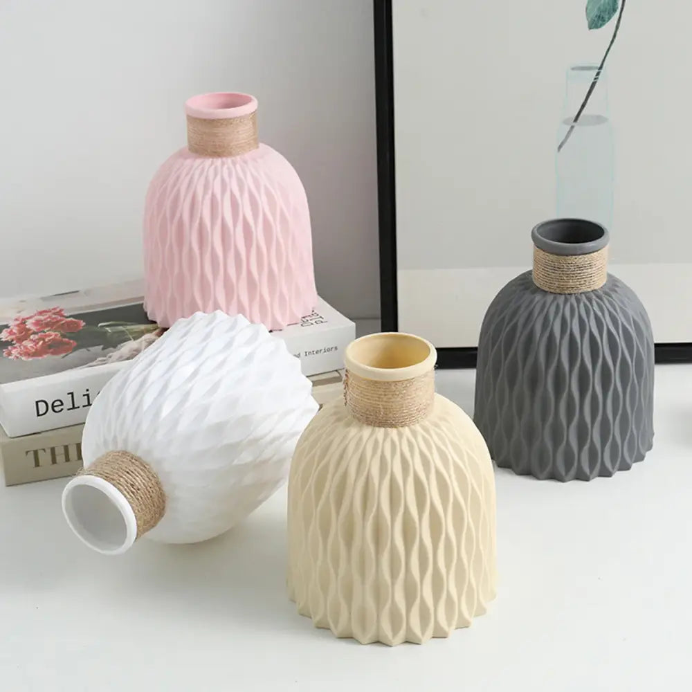 Gray Ripple Plastic Vase