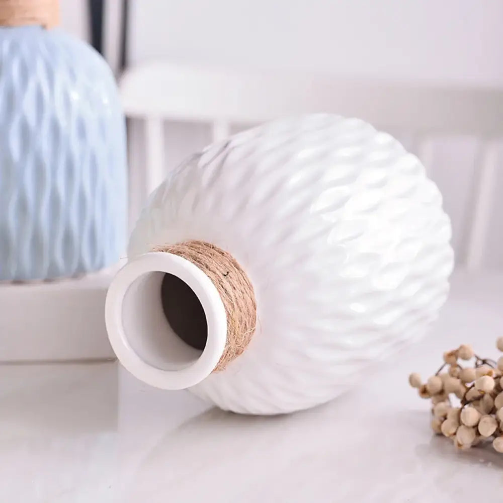 Gray Ripple Plastic Vase