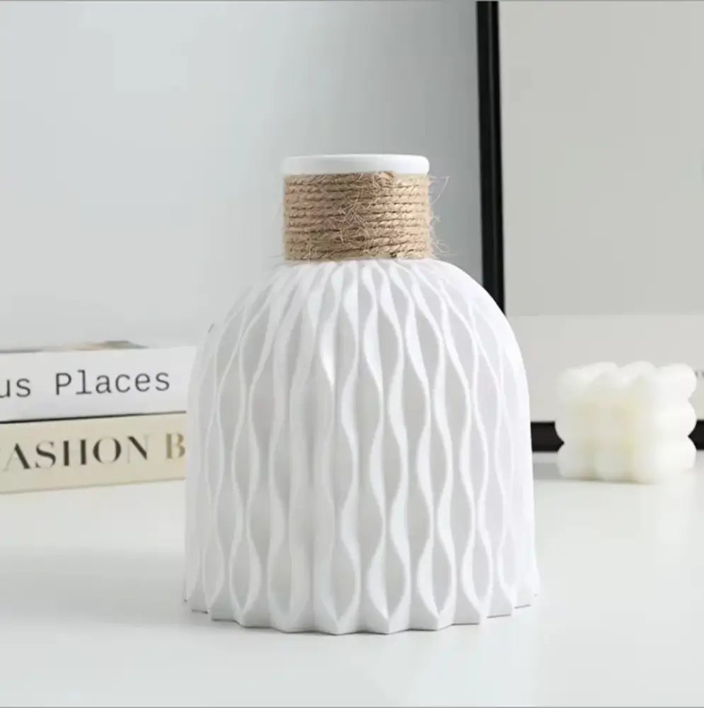 Gray Ripple Plastic Vase
