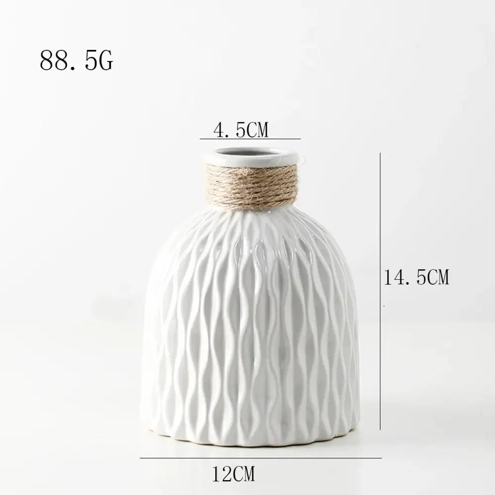 Gray Ripple Plastic Vase