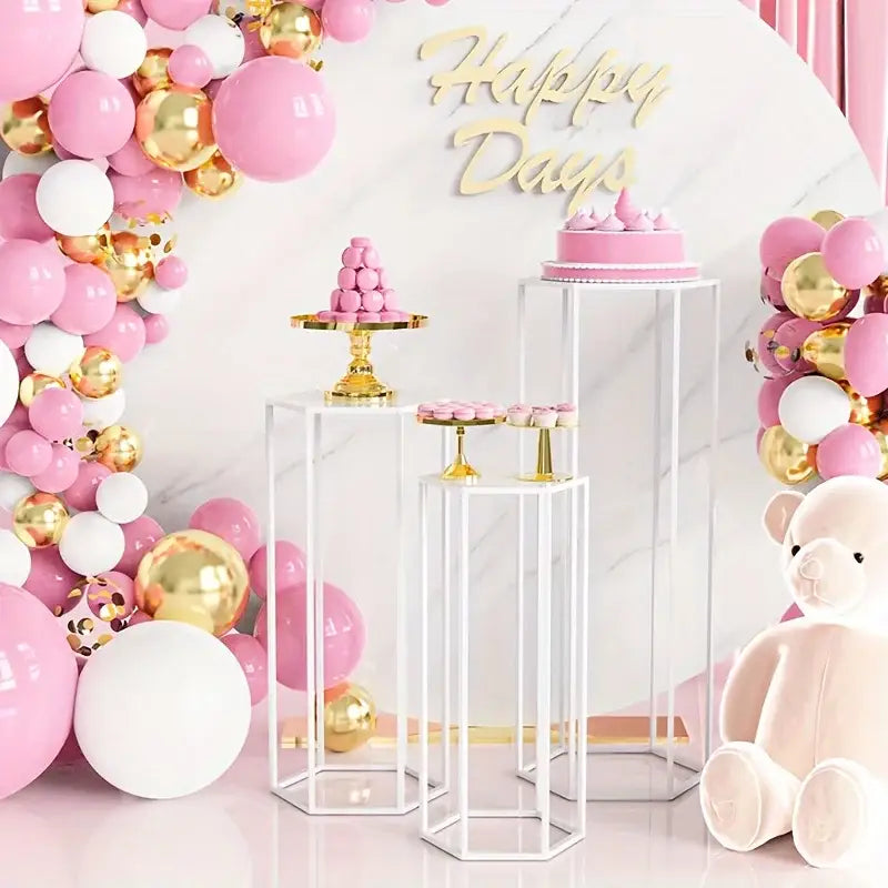 Gold Hexagonal Vase Set